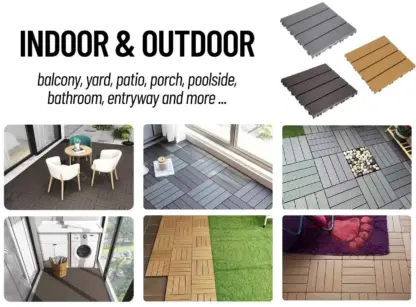 DeckLock™ povezljive PVC plošče z imitacijo lesa – 12x (30x30cm) = 1,08 m²