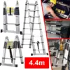 LadMax™ aluminijasta teleskopska zložljiva lestev 220-440 cm