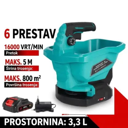 SpreadFlow™ akumulatorski trosilnik semen in soli
