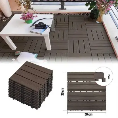 DeckLock™ povezljive PVC plošče z imitacijo lesa – 12x (30x30cm) = 1,08 m²