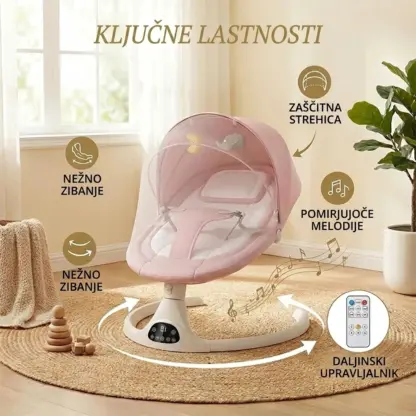 Električni otroški gugalnik z daljincem RockyBaby™
