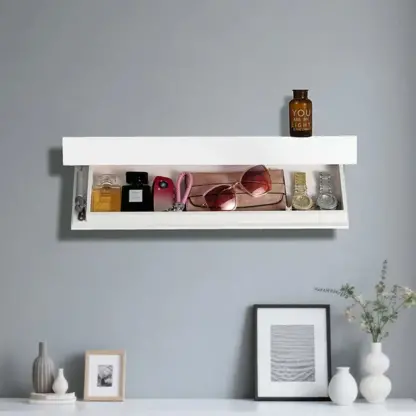 FloatShelf™ stenska polica s skritim predalom (53 x 17,5 x 5 cm)
