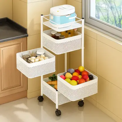 SpinRack™ vrtljiv organizacijski voziček – 4 nivoji