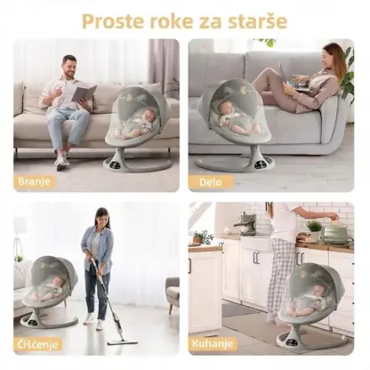 Električni otroški gugalnik z daljincem RockyBaby™