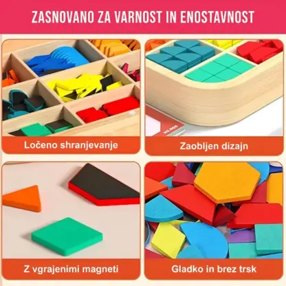 GeoMag™ komplet geometrijskih magnetnih lesenih sestavljank