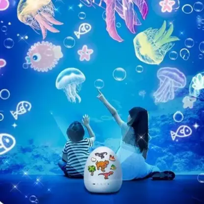 DinoGlow™ LED projektor v obliki dinozavrovega jajca z 21 motivi