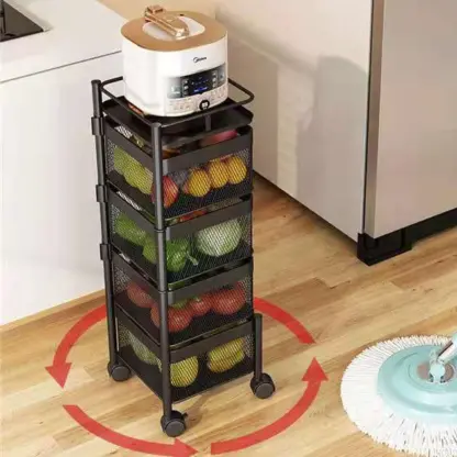 SpinRack™ vrtljiv organizacijski voziček – 4 nivoji