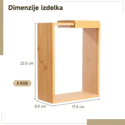 ClearGrain™ leseno-akrilne posode za shranjevanje (3 kosi)