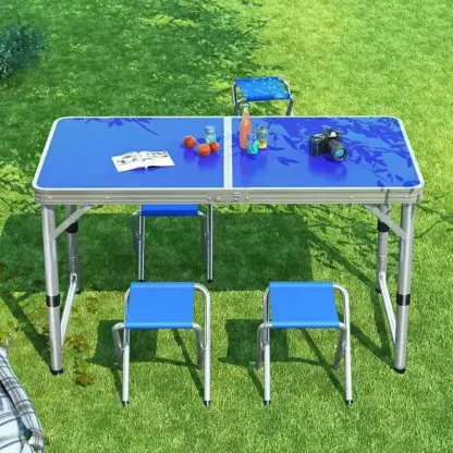 CampMate™ zložljiva aluminijasta miza za kampiranje s 4 stoli