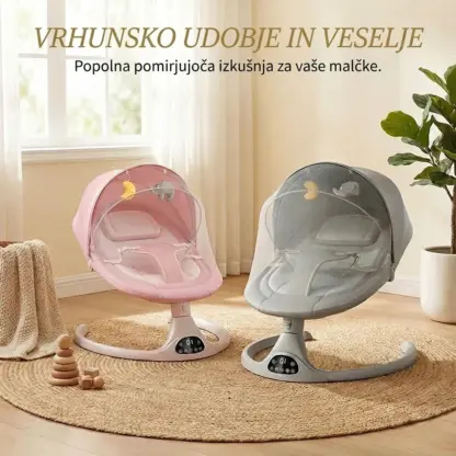Električni otroški gugalnik z daljincem RockyBaby™