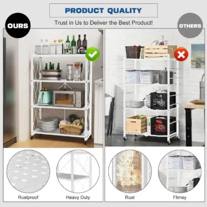 StackMax™ zložljiv kovinski regal - 4 nivoji