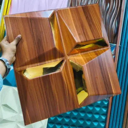 Reflectiva™ 3D stenski paneli z ogledalom 50 × 50 cm – komplet 8 kosov