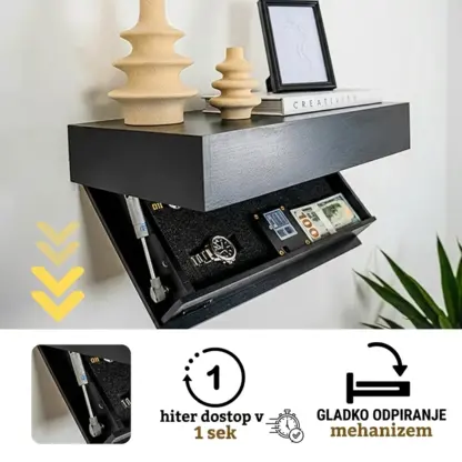 FloatShelf™ stenska polica s skritim predalom (53 x 17,5 x 5 cm)
