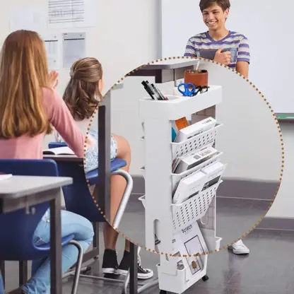 BookCart™ 5-etažna premična knjižna polica
