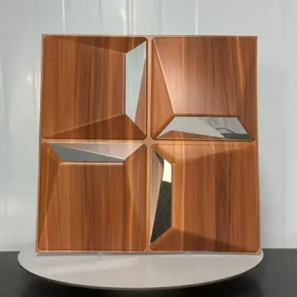 Reflectiva™ 3D stenski paneli z ogledalom 50 × 50 cm – komplet 8 kosov