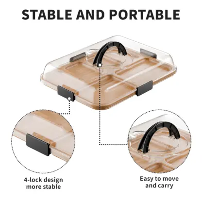 TrayLuxe™ bambusov pladenj za prigrizke s 6 predelki in pokrovom-middle