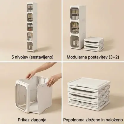 5-nadstropni zložljivi regal GapStack™-middle