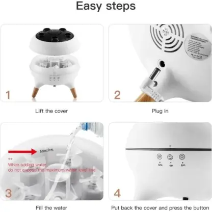 JellyMist™ LED difuzor in vlažilnik zraka v obliki meduze-middle