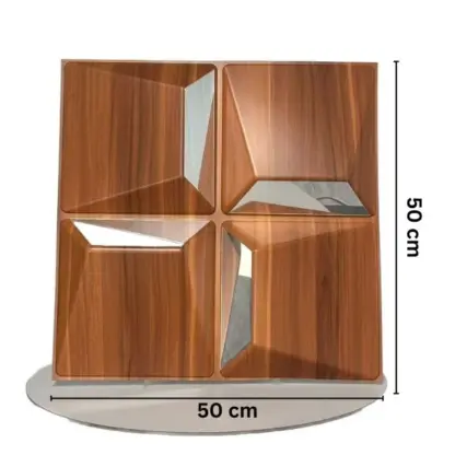 Reflectiva™ 3D stenski paneli z ogledalom 50 × 50 cm – komplet 8 kosov-middle