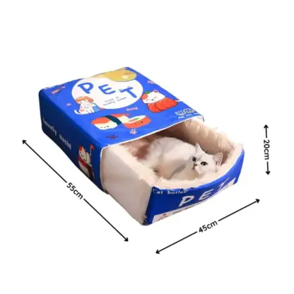 FluffyBox™ plišasta mačja postelja v obliki škatle-middle