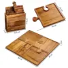 PuzzleTray™ set lesenih servirnih pladnjev v obliki sestavljanke-middle