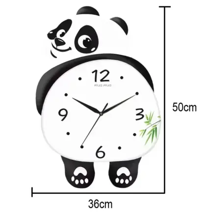 PandaTime™ plešoča LED stenska ura z motivom pande-middle