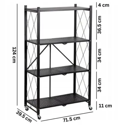 StackMax™ zložljiv kovinski regal - 4 nivoji-middle