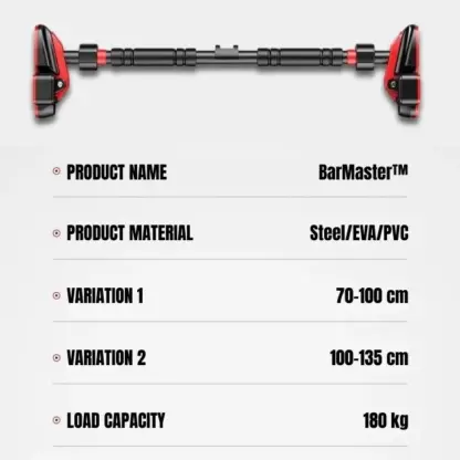 BarMaster™ nastavljiv pull-up drog za vrata-middle