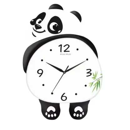 PandaTime™ plešoča LED stenska ura z motivom pande